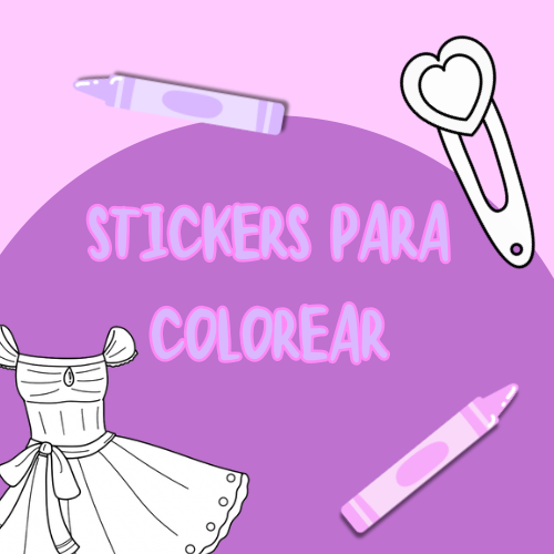 👆🏼 Stickers para colorear ✨🎨